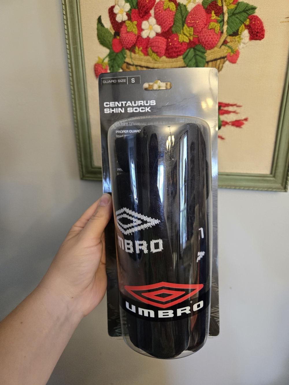 New Umbro Centaurus Shin Socks- Black Size Small